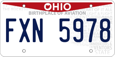 OH license plate FXN5978