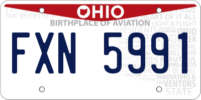 OH license plate FXN5991