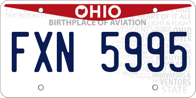 OH license plate FXN5995