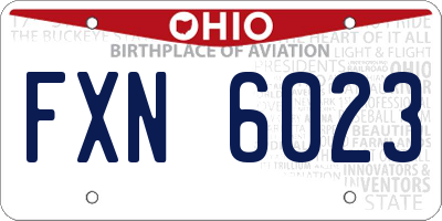 OH license plate FXN6023