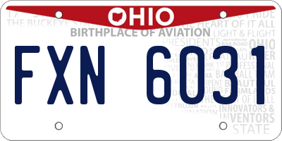 OH license plate FXN6031