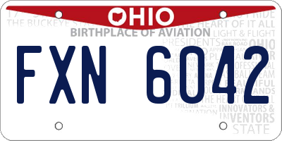 OH license plate FXN6042