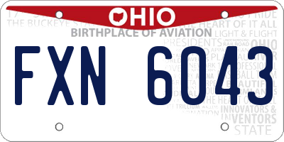 OH license plate FXN6043