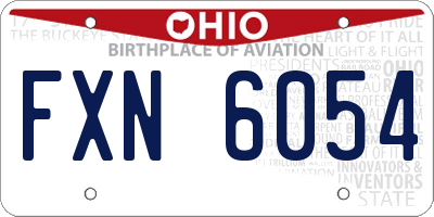 OH license plate FXN6054