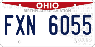 OH license plate FXN6055