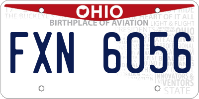 OH license plate FXN6056