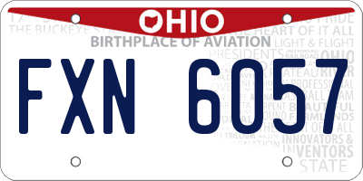 OH license plate FXN6057