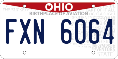 OH license plate FXN6064