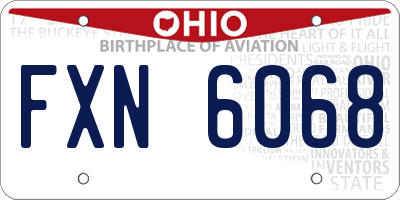 OH license plate FXN6068
