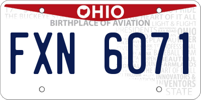 OH license plate FXN6071