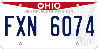 OH license plate FXN6074