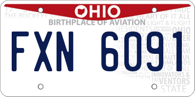 OH license plate FXN6091