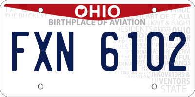 OH license plate FXN6102