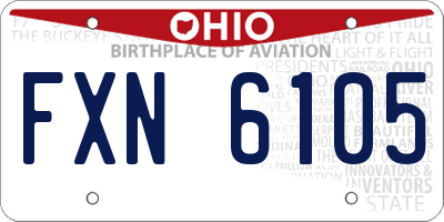OH license plate FXN6105