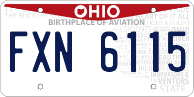 OH license plate FXN6115