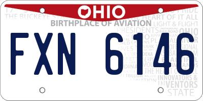 OH license plate FXN6146