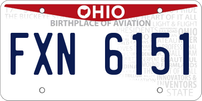 OH license plate FXN6151