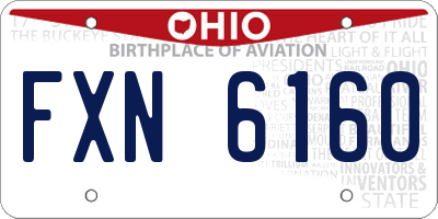 OH license plate FXN6160