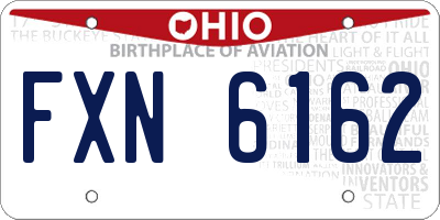 OH license plate FXN6162