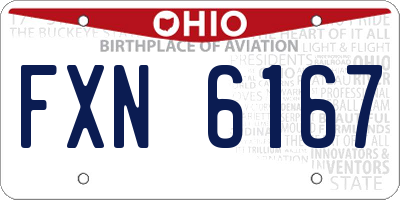 OH license plate FXN6167