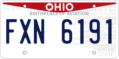 OH license plate FXN6191