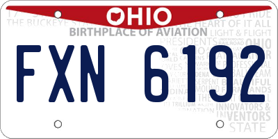 OH license plate FXN6192