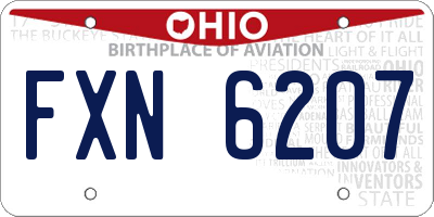 OH license plate FXN6207