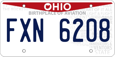 OH license plate FXN6208