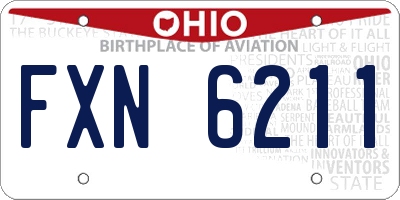 OH license plate FXN6211