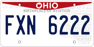 OH license plate FXN6222