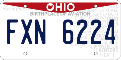 OH license plate FXN6224