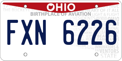 OH license plate FXN6226