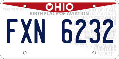 OH license plate FXN6232