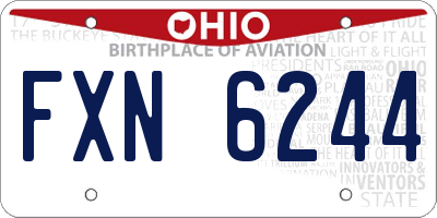 OH license plate FXN6244