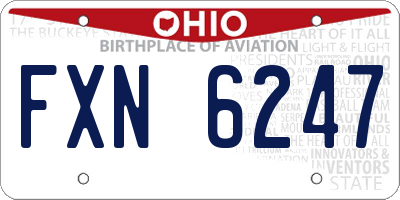 OH license plate FXN6247