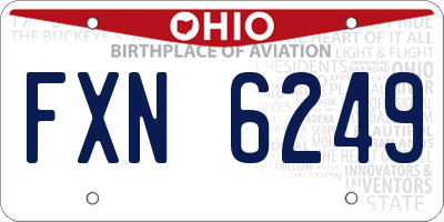 OH license plate FXN6249
