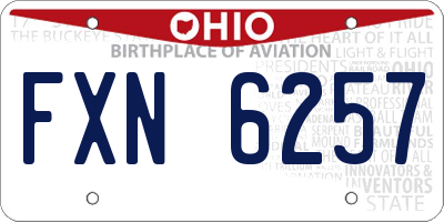 OH license plate FXN6257