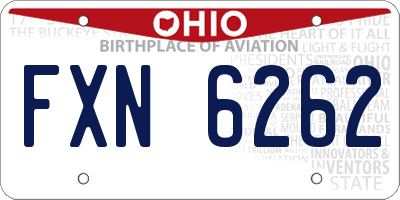 OH license plate FXN6262