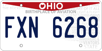 OH license plate FXN6268