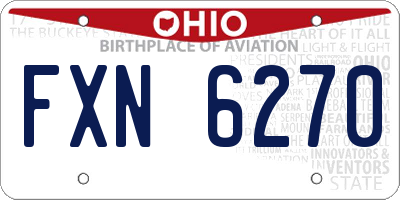 OH license plate FXN6270