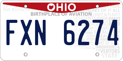 OH license plate FXN6274