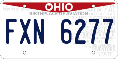 OH license plate FXN6277