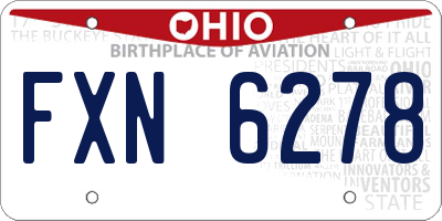OH license plate FXN6278