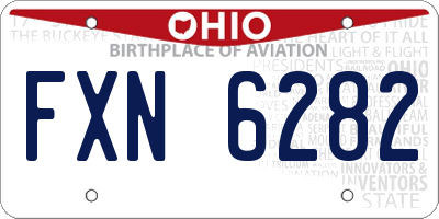 OH license plate FXN6282