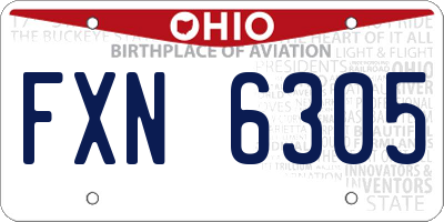 OH license plate FXN6305