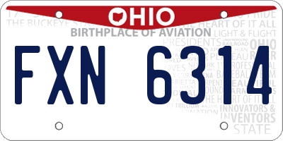 OH license plate FXN6314