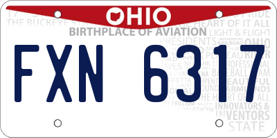 OH license plate FXN6317