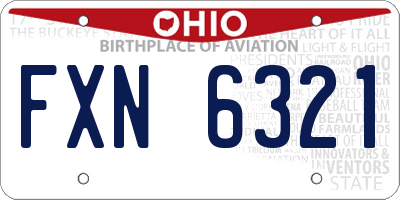 OH license plate FXN6321