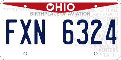 OH license plate FXN6324