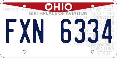 OH license plate FXN6334